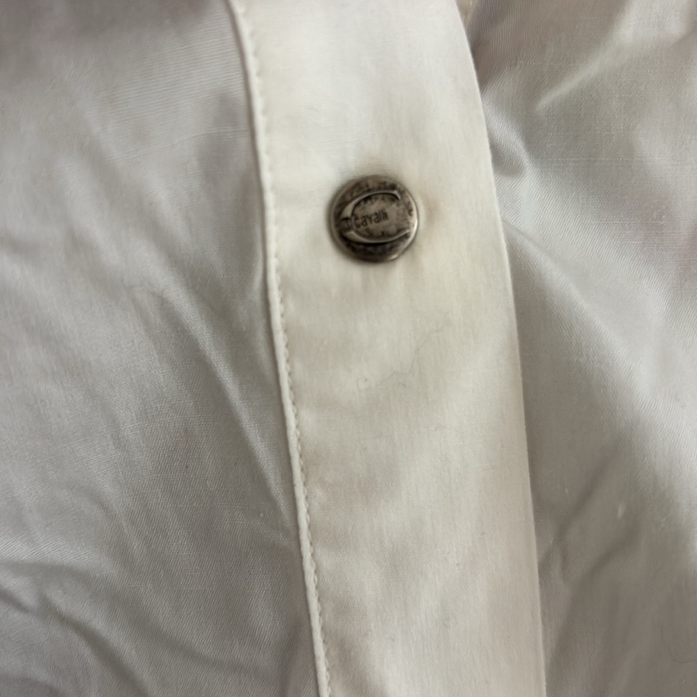 Just Cavalli White Gator Embroidered Snap Buttondown Shirt XXL - Picture 4 of 5